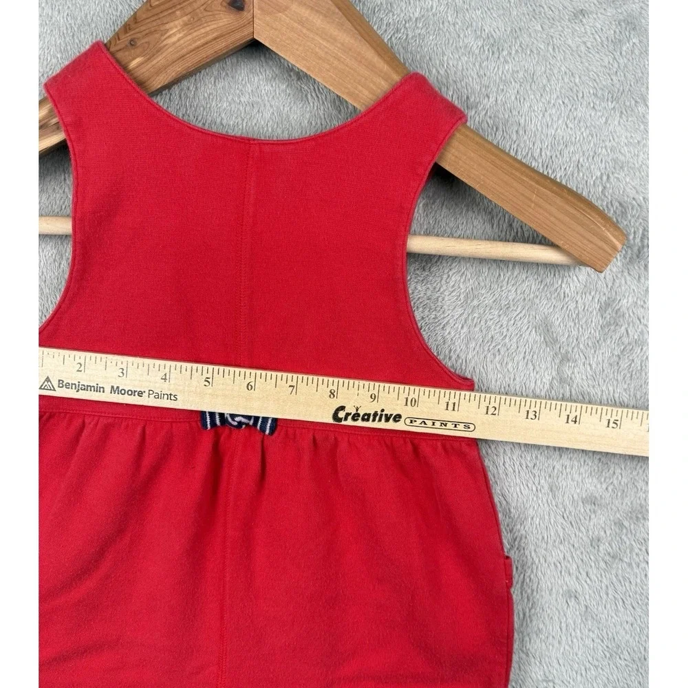 Gymboree Overalls Baby Girl Small 12-24 Month Red Embroidered Heart 90s FLAW
